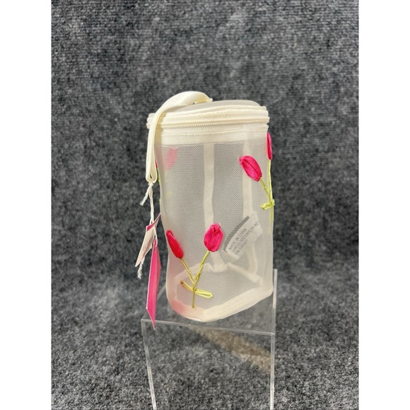 Victoria's Secret Handbags - New Victoria's Secret "Splash of Spring" Sampler White Mesh Toiletry Bag Tulips